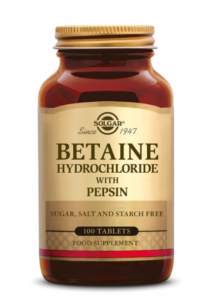 Betaine Hydrochloride with Pepsin 100 Tablets